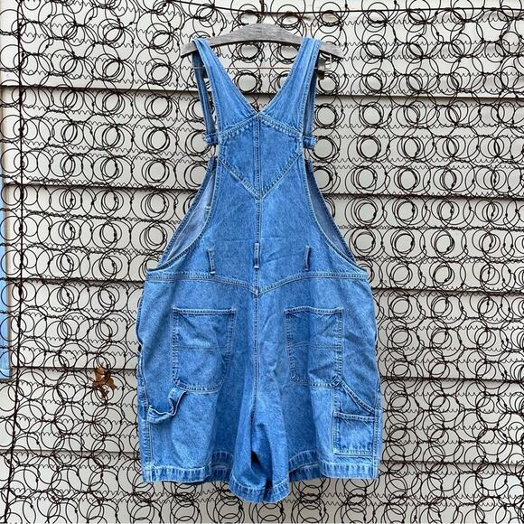 Vintage 90s Pooh Bear Disney denim jean shortalls Volup Plus Size 20W - Picture 2 of 5